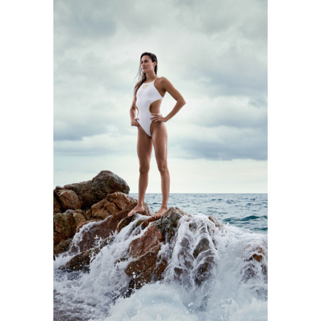 ARENA One Biglogo - White Gold R - Maillot Natation Femme 1 piece