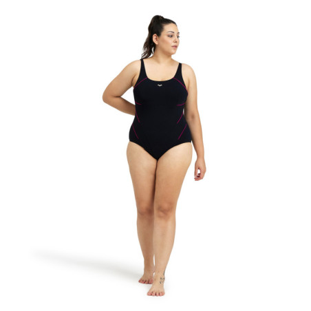 Arena Bodylift JEWEL Plus R Black Rose Violet - Maillot Grandes tailles Aquagym et Natation