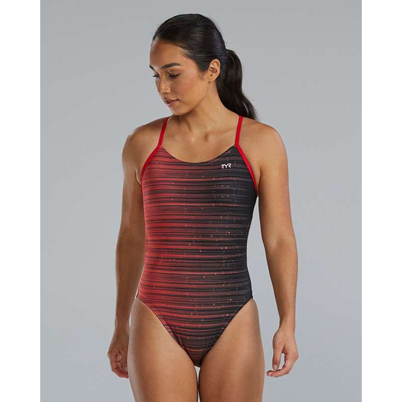 TYR Speedwrap CutOutfit Red - Maillot Natation Femme 1 pièce | Les4Nages