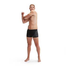 SPEEDO Medley Logo Aquashort Black Green - Boxer Natation