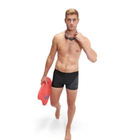 SPEEDO Medley Logo Aquashort Black Green - Boxer Natation