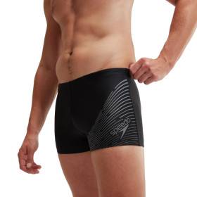 SPEEDO Medley Logo Aquashort Black Green - Boxer Natation