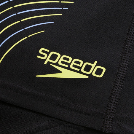 SPEEDO Tech Print Aquashort Black Yellow - Boxer Natation | Les4Nages SPEEDO Tech Print Aquashort Black Yellow - Boxer Natation | Les4Nages