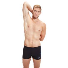 SPEEDO H Boom Panel Aquashort Black Blue - Boxer Natation