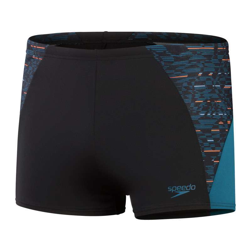 SPEEDO Aquashort SPLICE Black Blue - Boxer homme natation | Les4Nages