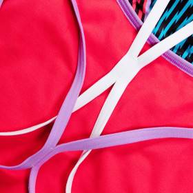 SPEEDO Allover Digital Star Back Red Blue - Maillot de Bain Femme 1 piece