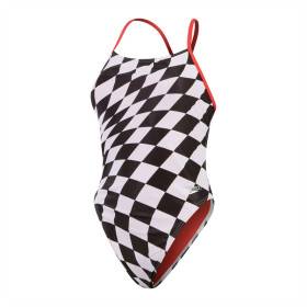 SPEEDO Allover Digital Tie Back black white - Maillot de Bain Femme 1 piece