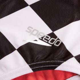SPEEDO Allover Digital Tie Back black white - Maillot de Bain Femme 1 piece