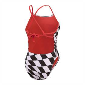 SPEEDO Allover Digital Tie Back black white - Maillot de Bain Femme 1 piece
