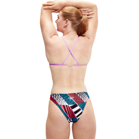 Haut Speedo Digital Allover Hipster XBack crop top Red Blue