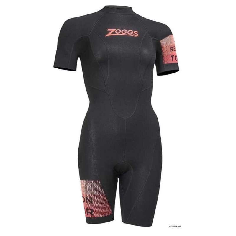 Zoggs RECON Tour Shorty Femme Black Red - Combinaison Eau Libre | Les4Nages