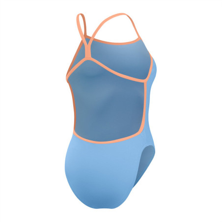 SPEEDO Solid VBack Blue Pink - Maillot de Bain Femme 1 piece