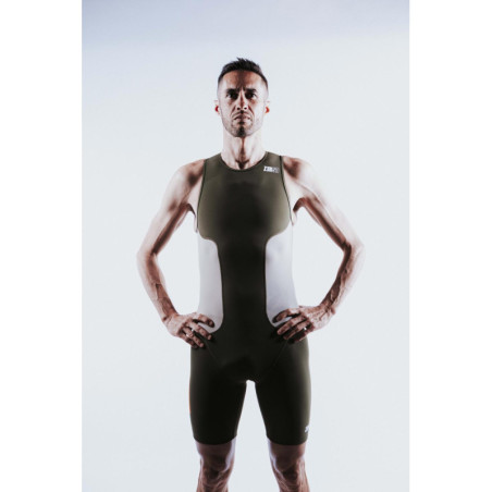 ZEROD RACER CEDAR GREEN - Trifonction Triathlon Homme sans manches | Les4Nages