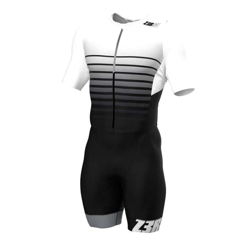 Trifonction Triathlon ZEROD TTSuit RACER HOMME Faded Mariniere Avec Manches