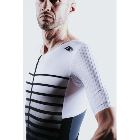 ZEROD TTSuit RACER Faded Mariniere - Trifonction Triathlon Homme manches courtes | Les4Nages ZEROD TTSuit RACER Faded Mariniere - Trifonction Triathlon Homme manches courtes | Les4Nages