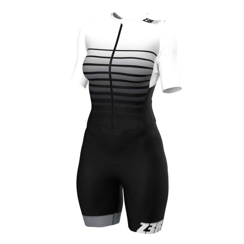 Trifonction Triathlon ZEROD TTSuit RACER FEMME Faded Mariniere Avec Manches