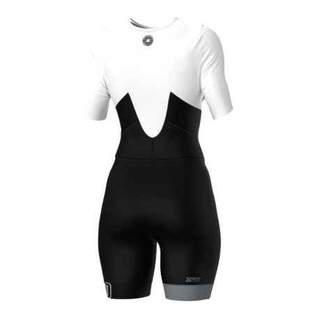Trifonction Triathlon ZEROD TTSuit RACER FEMME Faded Mariniere Avec Manches | Les4Nages