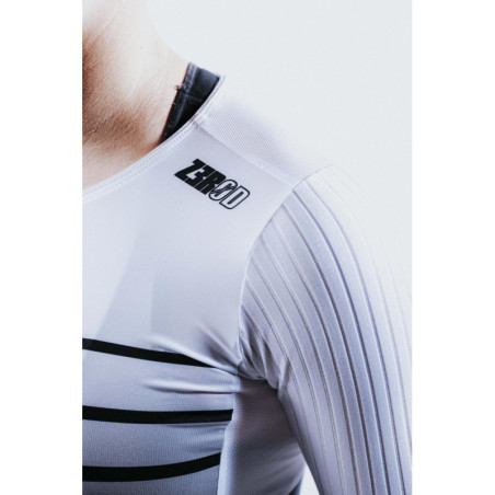 Trifonction Triathlon ZEROD TTSuit RACER FEMME Faded Mariniere Avec Manches | Les4Nages
