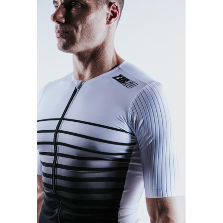ZEROD Racer TT Faded Mariniere - Singlet Triathlon Homme manches courtes | Les4Nages ZEROD Racer TT Faded Mariniere - Singlet Triathlon Homme manches courtes | Les4Nages