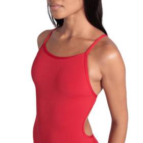 Arena SOLID Lace Back Red White - Maillot de bain natation femme