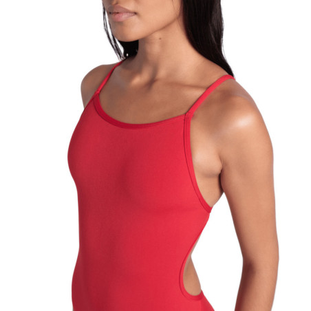Arena SOLID Lace Back Red White - Maillot de bain natation femme