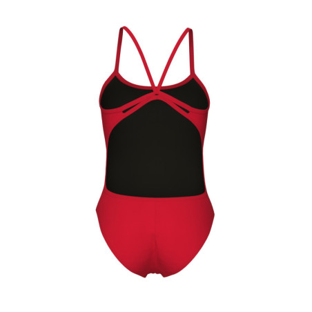 Arena SOLID Lace Back Red White - Maillot de bain natation femme | Les4Nages