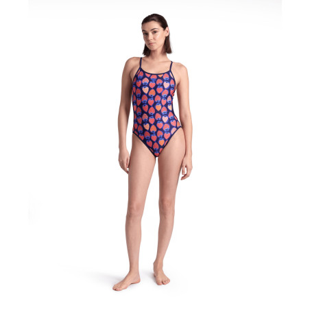 Arena REVERSIBLE Challenge Back NAVY-MULTI - Maillot Natation Femme 1 piece | Les4Nages