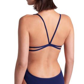 Arena SOLID Lace Back Navy White - Maillot de bain natation femme