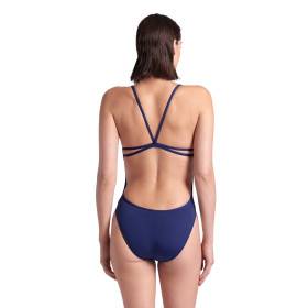 Arena SOLID Lace Back Navy White - Maillot de bain natation femme