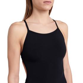 Arena SOLID Lace Back Black White - Maillot de bain natation femme