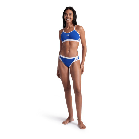 Bikini Arena ICONS Cross Back Solid ROYAL WHITE - Maillot Natation Femme 2 pieces | Les4Nages