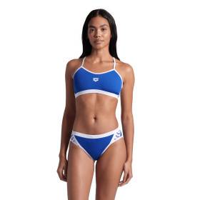 Bikini Arena ICONS Cross Back Solid ROYAL WHITE - Maillot Natation Femme 2 pieces