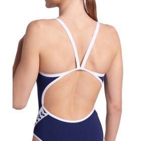 Arena ICONS Team SUPER FLY BACK Navy White - Maillot Natation Femme