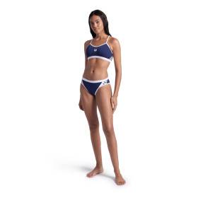 Bikini Arena ICONS Cross Back Solid NAVY WHITE - Maillot Natation Femme 2 pieces