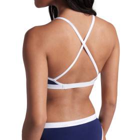 Bikini Arena ICONS Cross Back Solid NAVY WHITE - Maillot Natation Femme 2 pieces
