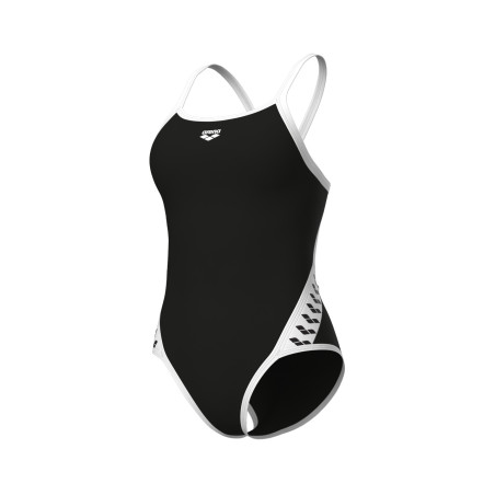 Arena ICONS Team SUPER FLY BACK Black White - Maillot Natation Femme | Les4Nages