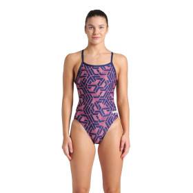 Arena ESCAPE CHALLENGE Back Navy Red White Blue - Maillot Natation Femme