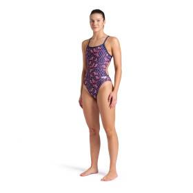 Arena ESCAPE CHALLENGE Back Navy Red White Blue - Maillot Natation Femme