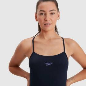 SPEEDO Eco Endurance+ Thin Strap Navy - Maillot de Bain Femme 1 piece