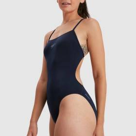 SPEEDO Eco Endurance+ Thin Strap Navy - Maillot de Bain Femme 1 piece