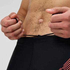 SPEEDO MEDLEY LOGO Aquashort Black red - Boxer homme natation