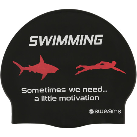 Bonnet SWEAMS Shark Motivation - Red White | Les4Nages Bonnet SWEAMS Shark Motivation - Red White | Les4Nages