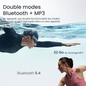 SHOKZ OPENSWIM PRO Gris - Casque audio Natation , Eau Libre - EN STOCK