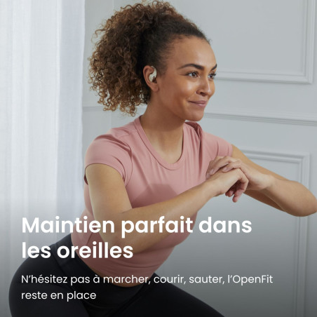 Ecouteurs Bluetooth SHOKZ OPENFIT Beige | Les4Nages Ecouteurs Bluetooth SHOKZ OPENFIT Beige | Les4Nages