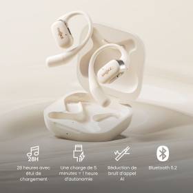 Ecouteurs Bluetooth SHOKZ OPENFIT Beige