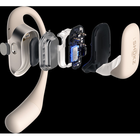 Ecouteurs Bluetooth SHOKZ OPENFIT Beige | Les4Nages Ecouteurs Bluetooth SHOKZ OPENFIT Beige | Les4Nages