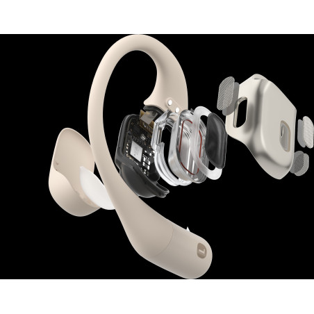 Ecouteurs Bluetooth SHOKZ OPENFIT Beige | Les4Nages Ecouteurs Bluetooth SHOKZ OPENFIT Beige | Les4Nages