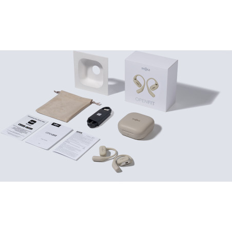 Ecouteurs Bluetooth SHOKZ OPENFIT Beige | Les4Nages Ecouteurs Bluetooth SHOKZ OPENFIT Beige | Les4Nages