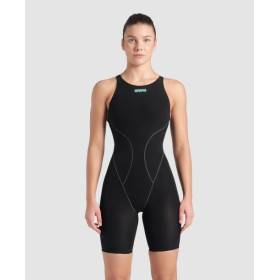 ARENA IMPULSO Powerskin Dos Ouvert - Black teal - Combinaison Natation Femme