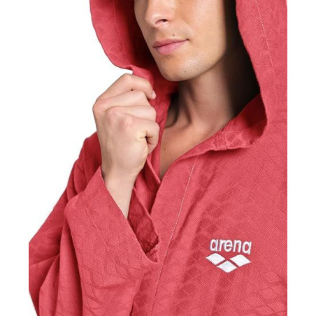 Peignoir ARENA LOSANGE ROBE RED - WHITE | Les4Nages